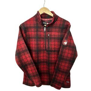 CANADA WEATHERGEAR Red & Black Plaid Men's Pullover | Size M